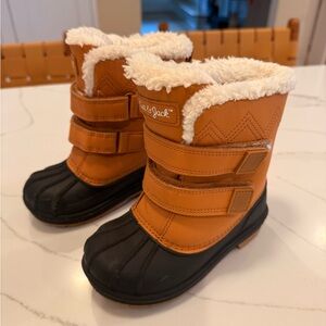 Cat & Jack Kids' Tan and Black Winter Boots size 10